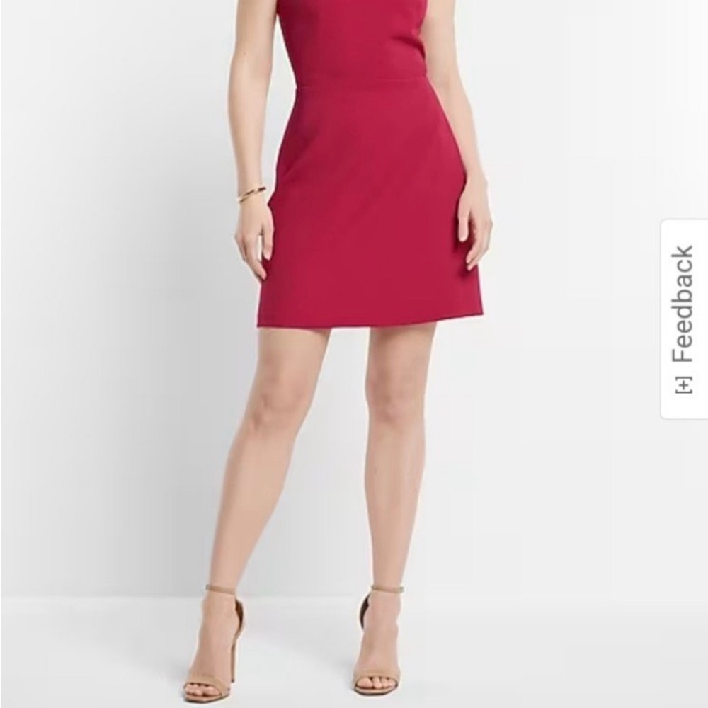 Express Red Halter-Bow Open Back Mini Dress Sheath Dress
